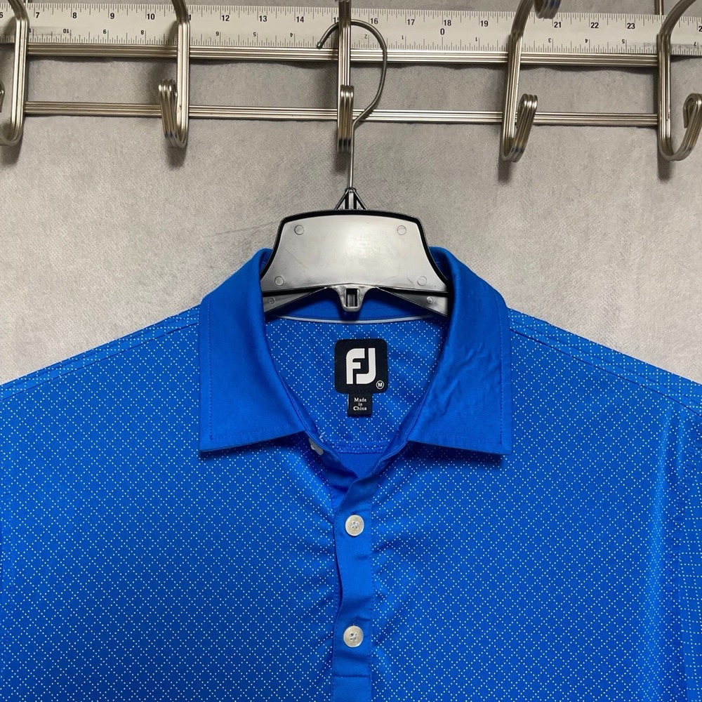 FootJoy Polo Shirt Men M Blue Golf AOP Geometric Performance National PGA Resort